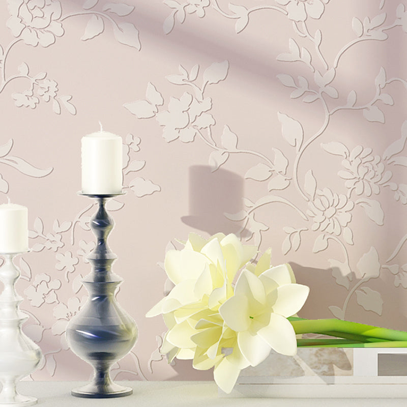 Blumenbedruckter Tapetenroll Rustic Semi-Gloss Wandverkleidung in Pastellfarben für Mädchenzimmer