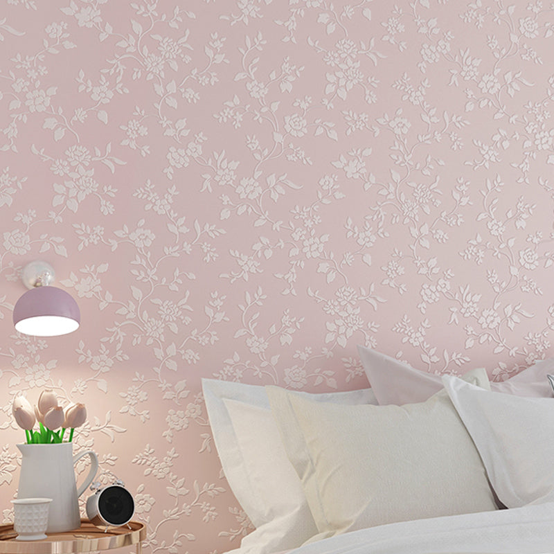 Blumenbedruckter Tapetenroll Rustic Semi-Gloss Wandverkleidung in Pastellfarben für Mädchenzimmer