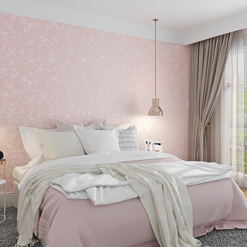 Blumenbedruckter Tapetenroll Rustic Semi-Gloss Wandverkleidung in Pastellfarben für Mädchenzimmer