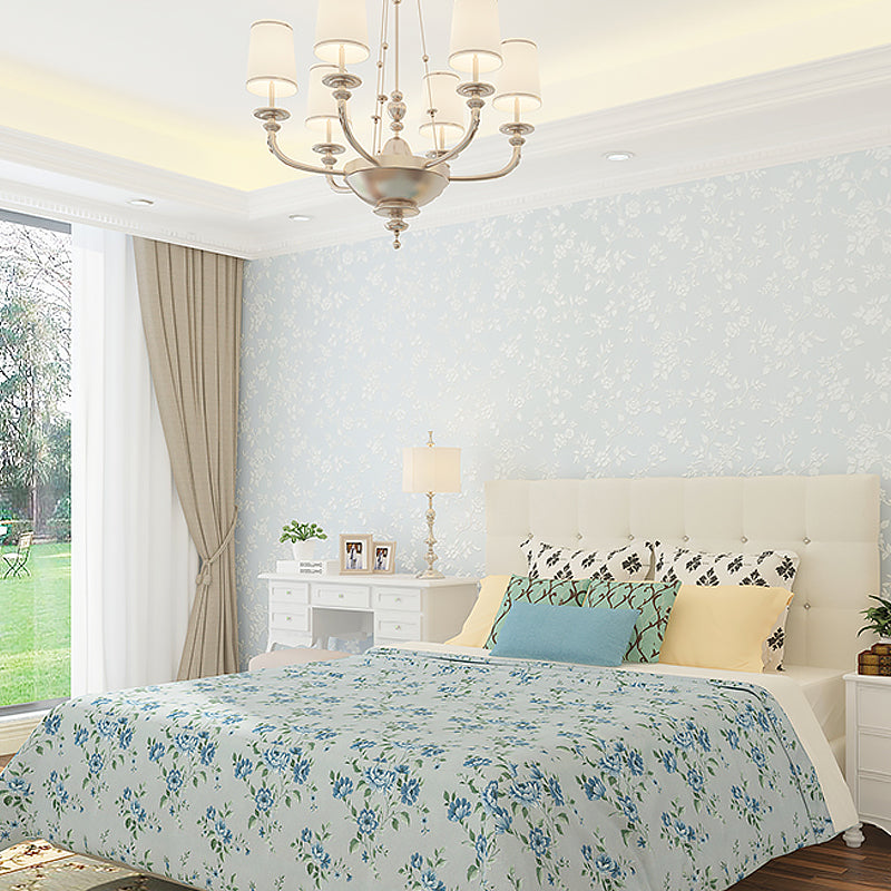 Blumenbedruckter Tapetenroll Rustic Semi-Gloss Wandverkleidung in Pastellfarben für Mädchenzimmer