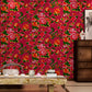 Große Pfingstrosenblüten Tapete Rustikal Waschbar Wohnzimmer Wandkunst, 33' L x 20,5" W
