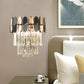 Frendorf | 2 Köpfe Flush Wandlampe zeitgenössische konische klare Kristall Wandlampe mit schwarzen und taupe Ornamenten