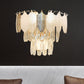 Frendorf | 3 Köpfe konische Wand Sconce Licht Moderne klare Kristall Wandlampe mit goldenen und Acrylblättern