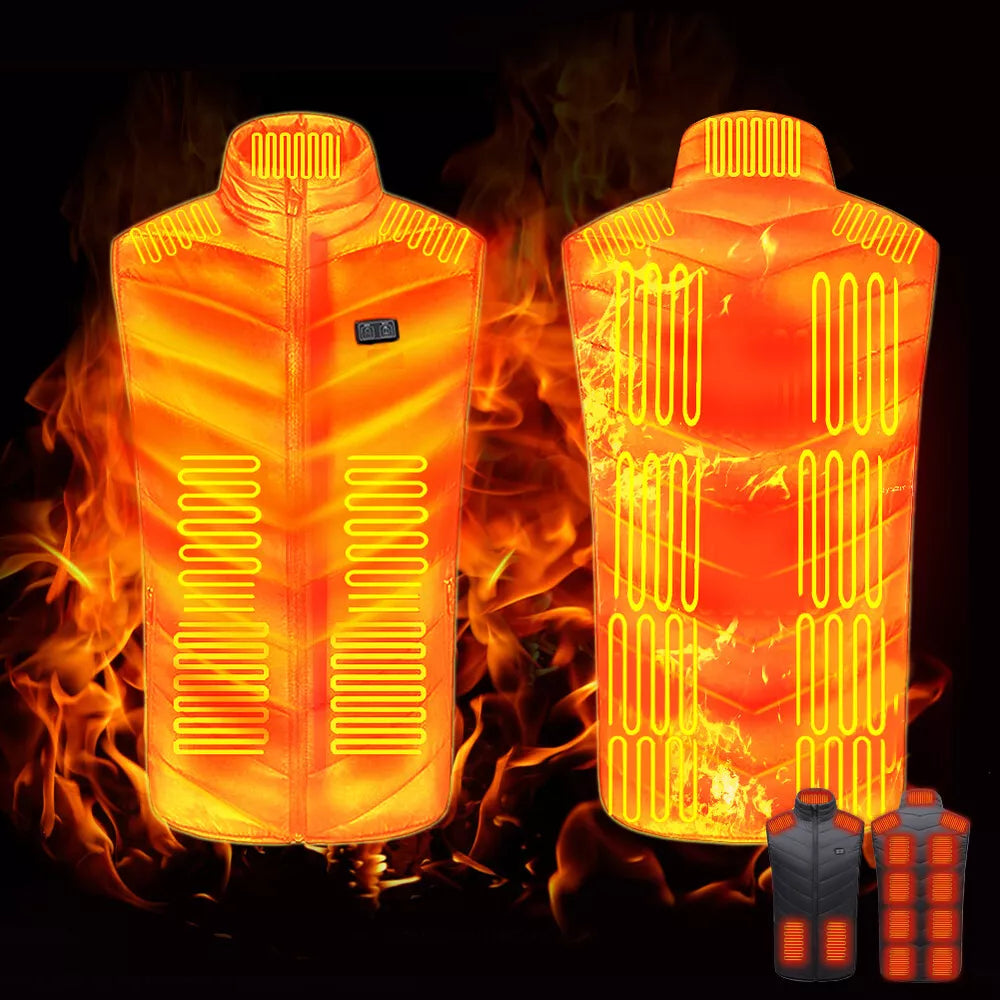 Frendorf | 13-Zonen-Heizweste Warme Winter Elektrische USB Jacke Unisex Körperwarme Jacke US