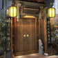Frendorf | LuxoraChic Modernes Chinesisches Design Pendelleuchte | Faux-Schaffell | Holz-Laterne | LED-Beleuchtung für Zuhause