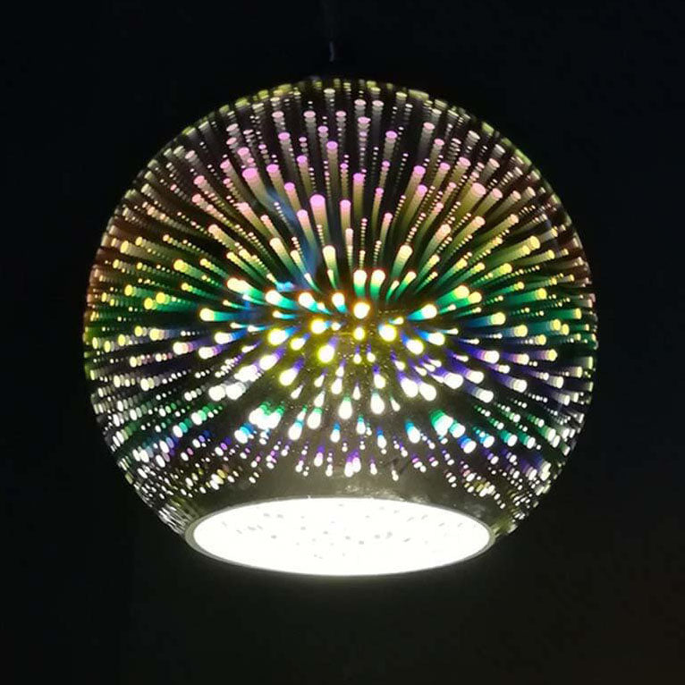Frendorf | ElysianSpark 3D Creative LED Kronleuchter | 2/3 Lichter | Feuerwerksglas-Dome | Modernes Design | Stimmungslicht für Zuhause