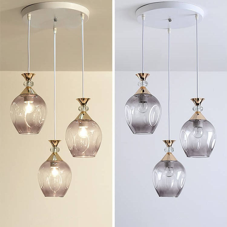 Frendorf | AuroSphere Gradient Glas Pendelleuchte | 1/3 Lichter | Insellicht | Modernes Design für Esszimmer & Küche
