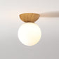 Frendorf | LumiHaus Deckenleuchte Holz | Japanisch-Nordisches Design | Glas Kugel | Warmes Stimmungslicht