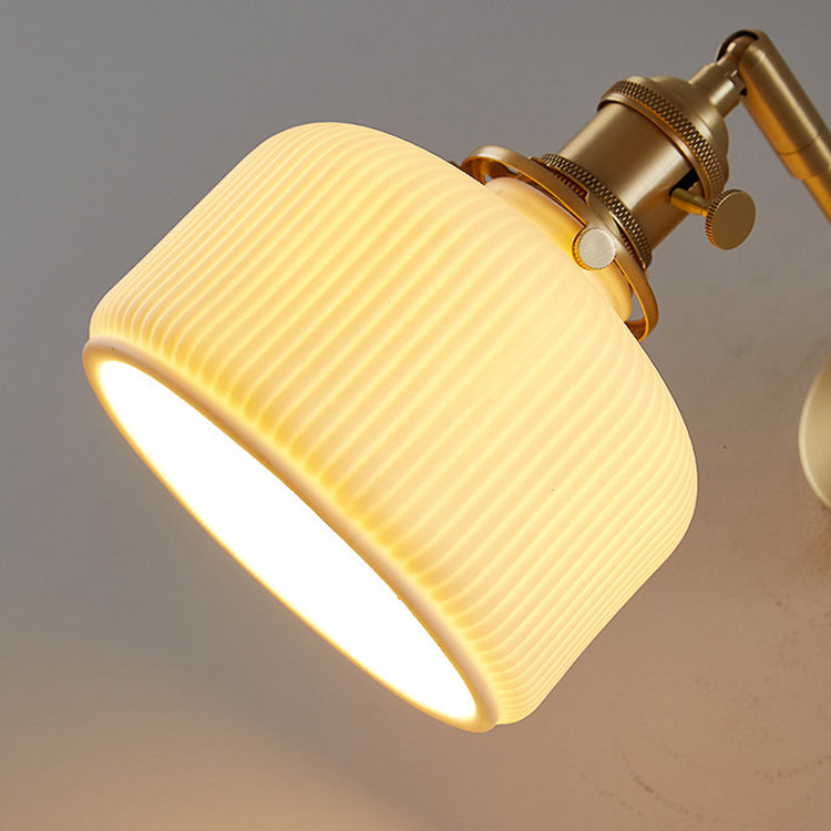 Frendorf | StripoLux Moderne Wandlampe | Minimalistische Keramik-Wandleuchte | Streifendesign | Ambientebeleuchtung