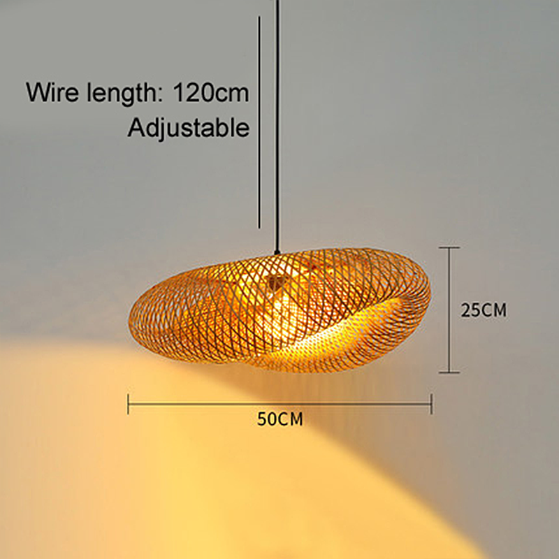 Rattan Gewebtes Bambus -Pendellicht - Led - Licht