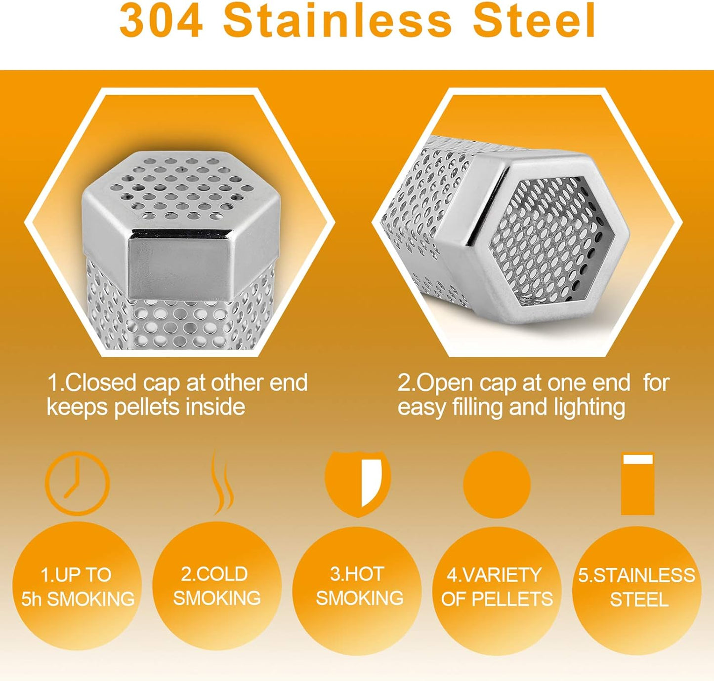 Frendorf | 12' Pellet-Raucher-Rohr für alle Grills oder Smoker