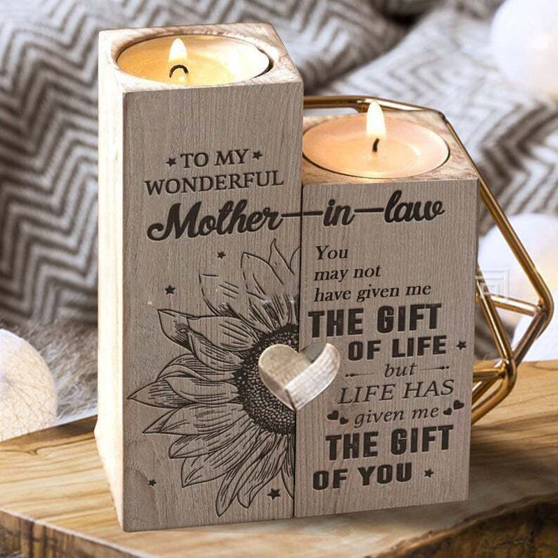 Frendorf | Smile A Lot More - Holzkerzenhalter mit Kerze Geschenk für Ihre Lieben