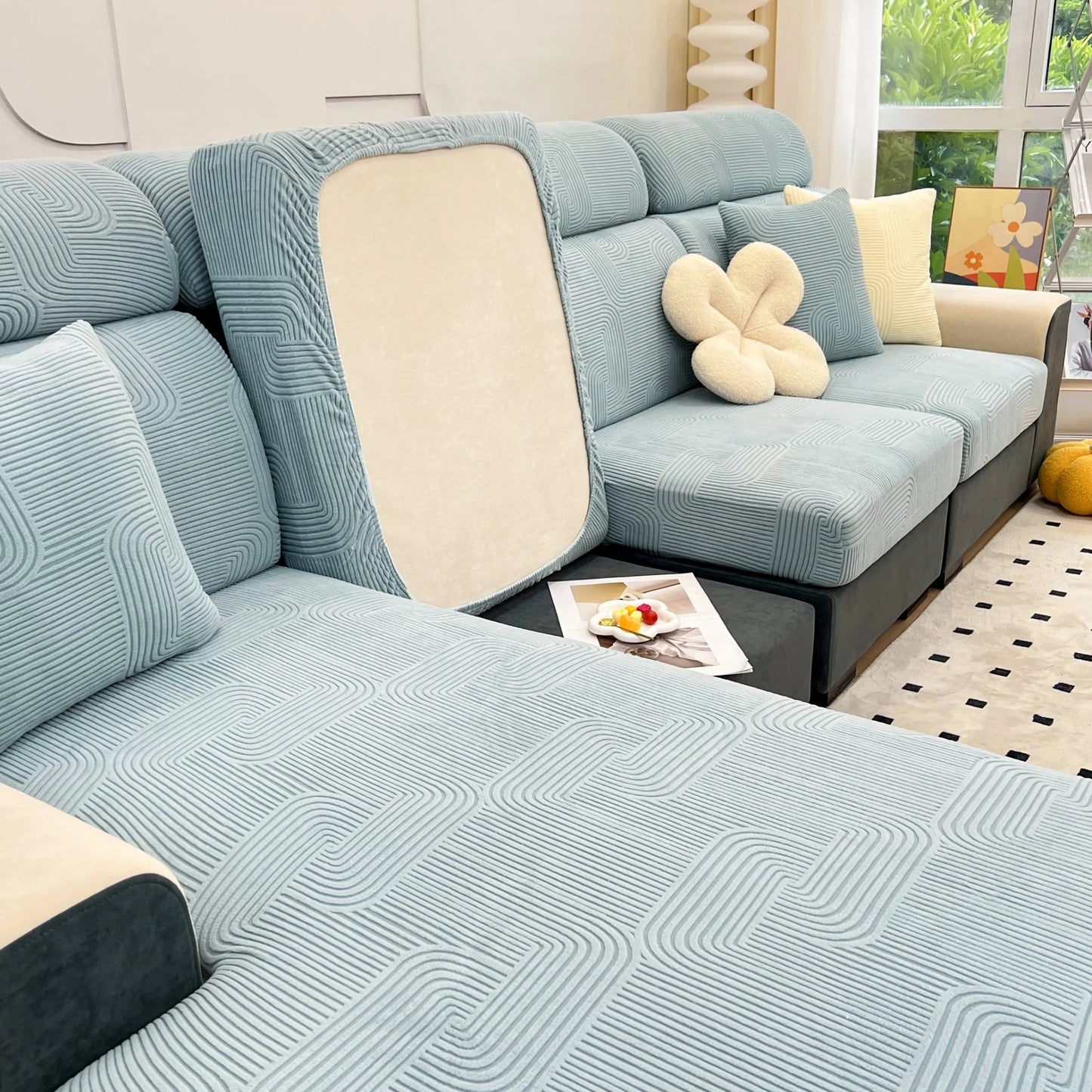 Elegance Ecksofa-Schutzhülle dehnbarer Couchkissenbezug