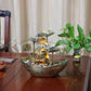 Frendorf | Aqualis Flow LED Tischbrunnen | Kreatives Lotusblatt-Design | Dekorative Lampe mit Wasserlauf