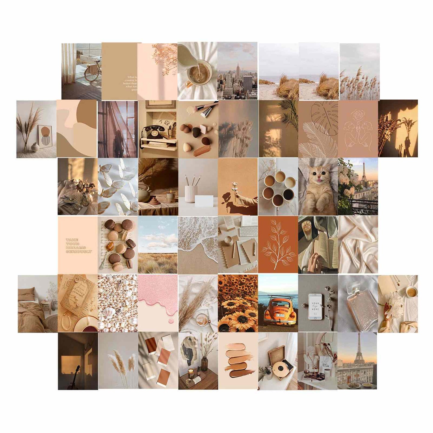 Beige Ästhetisches Collage-Kit