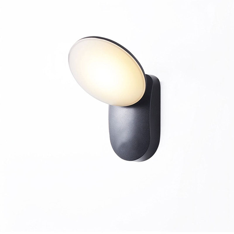 Zeitgenössische industrielle wasserdichte Aluminium-PC runde Schirm-LED-Wandlampe für Garten
