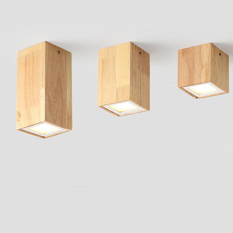 Frendorf | LumaKube Nordic Design LED Deckenleuchte | Holzoptik | Flush Mount | Warmweiß oder Kaltweiß | Stilvolle Beleuchtung für Zuhause