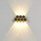 Frendorf | LumoHex Prime | Modernes Outdoor LED Wandlicht | Hexagon Schwarz-Gold Kombination