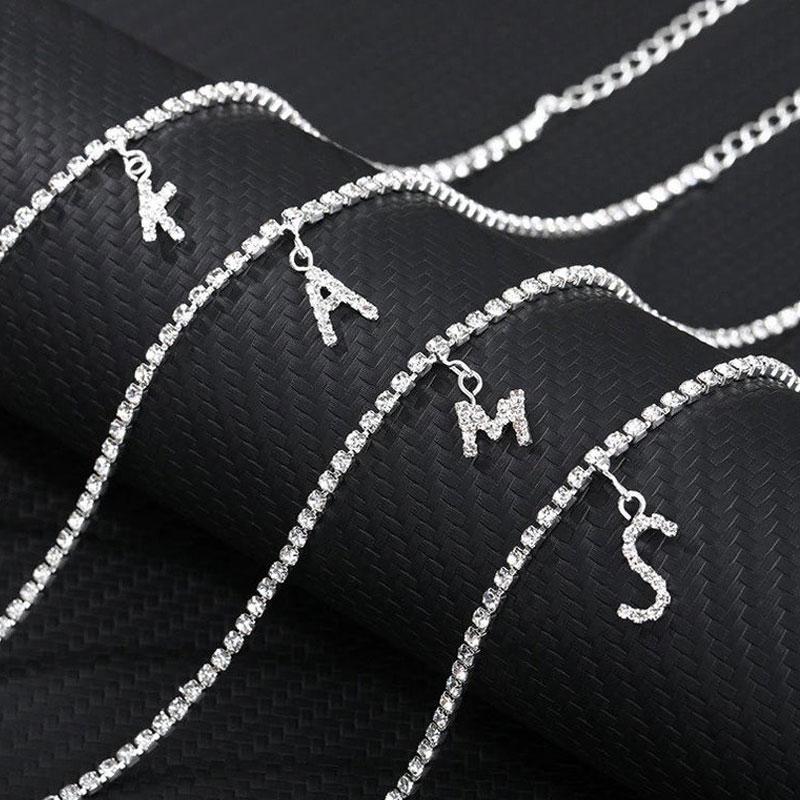 Frendorf | Rhinestone Buchstaben Fußkettchen