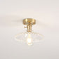 Frendorf | Lotuvia Japanische Vintage Deckenleuchte | Glas & Messing | Lotus Design | Semi-Flush-Mount