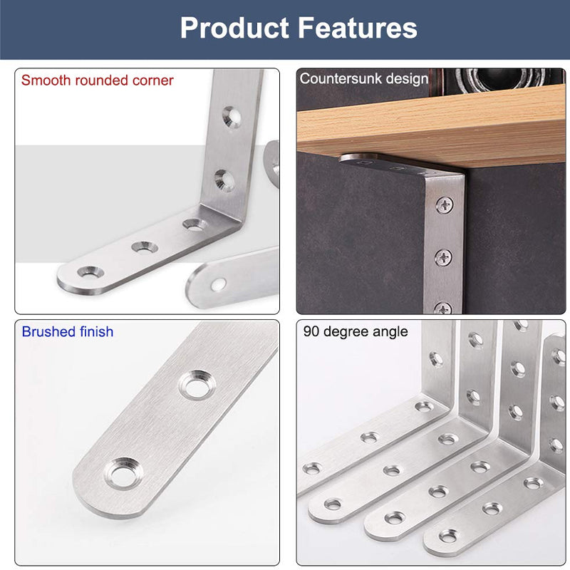 Frendorf | Edelstahl Flachplatten-Eckenverstärkung (6 Stück)