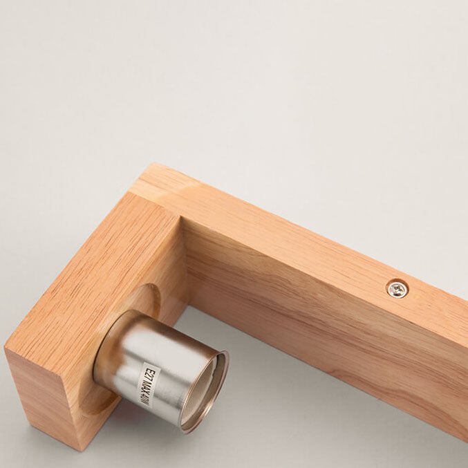 Moderner minimalistischer Massivholz Quadrat Glas Säulen 1-Lampe Wand sconces Leuchte