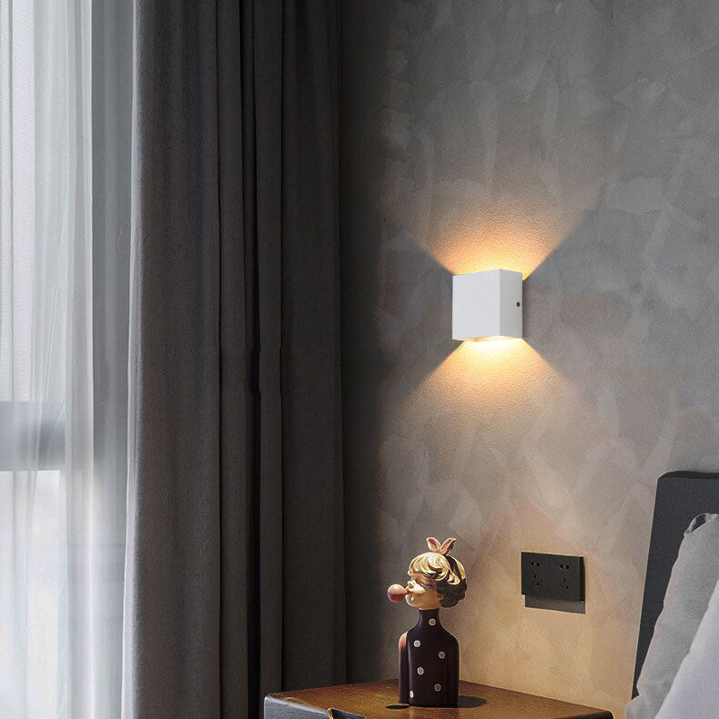 Moderne Minimalistische Quadratische Aluminium LED Wandleuchte