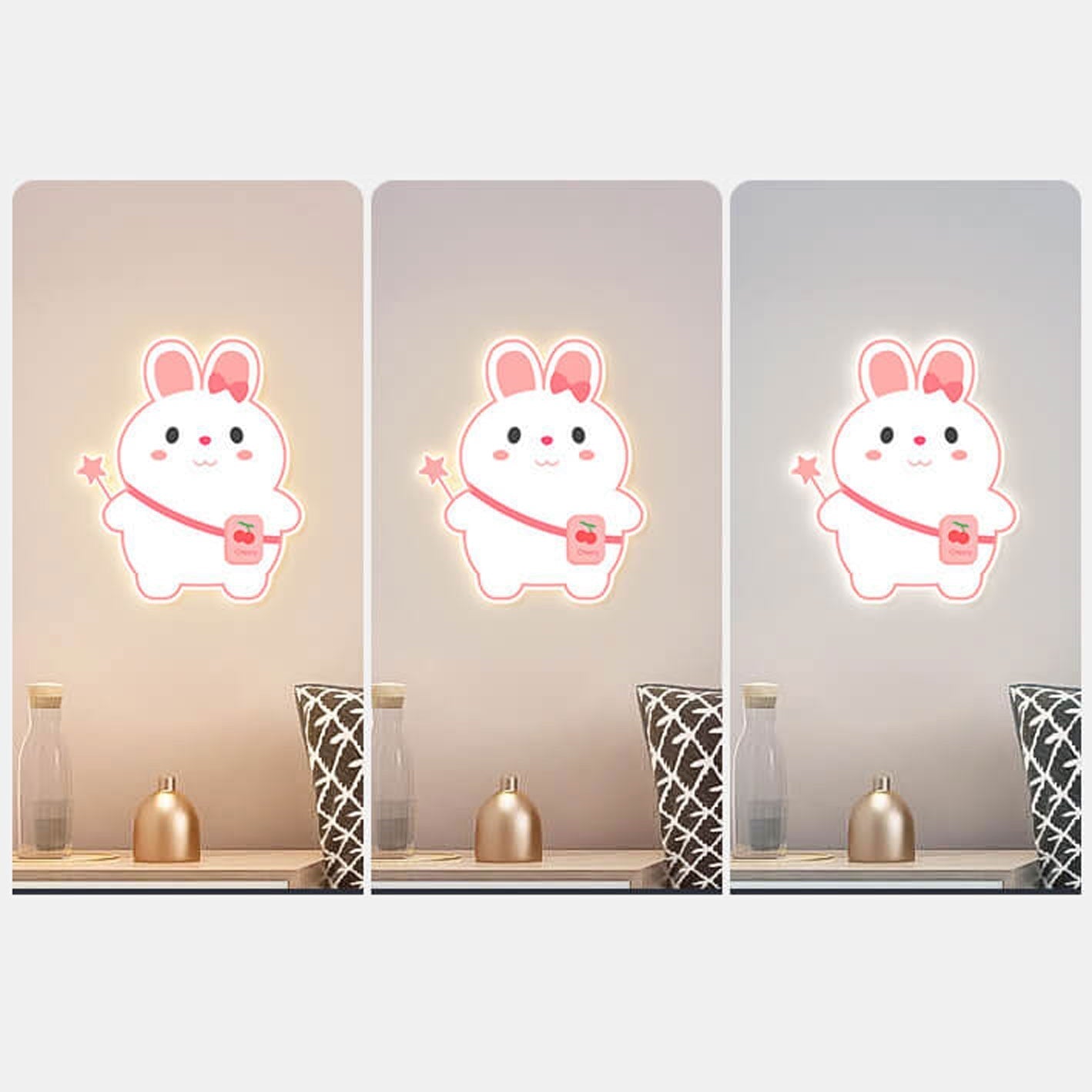 Frendorf | GlowBunny LED Kinder Wandleuchte | Kreatives Design | Einhorn & Hase | Dimmbar & Modern