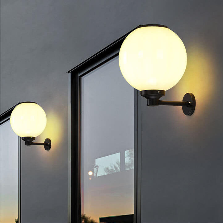 Moderne Outdoor Solar Runde Ball Wasserdichte LED Wandleuchte lampe