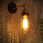 Contemporary Industrial Round Cup Iron Glass 1-Light Wall Sconce Lamp For Living Room