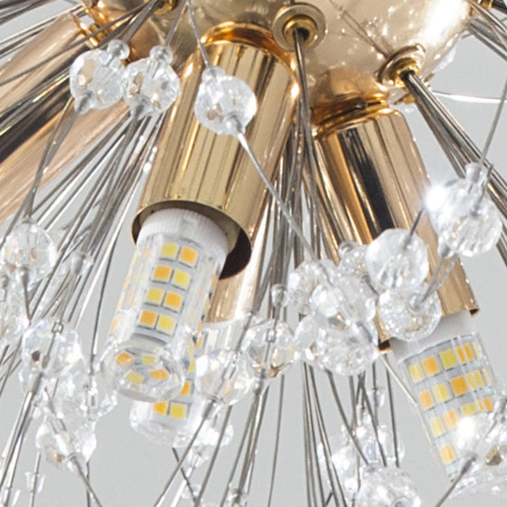 Zeitgenössische kreative Hardware Kristallperlen dekorieren Löwenzahn-Design 8/9/12-Licht Kronleuchter für das Wohnzimmer