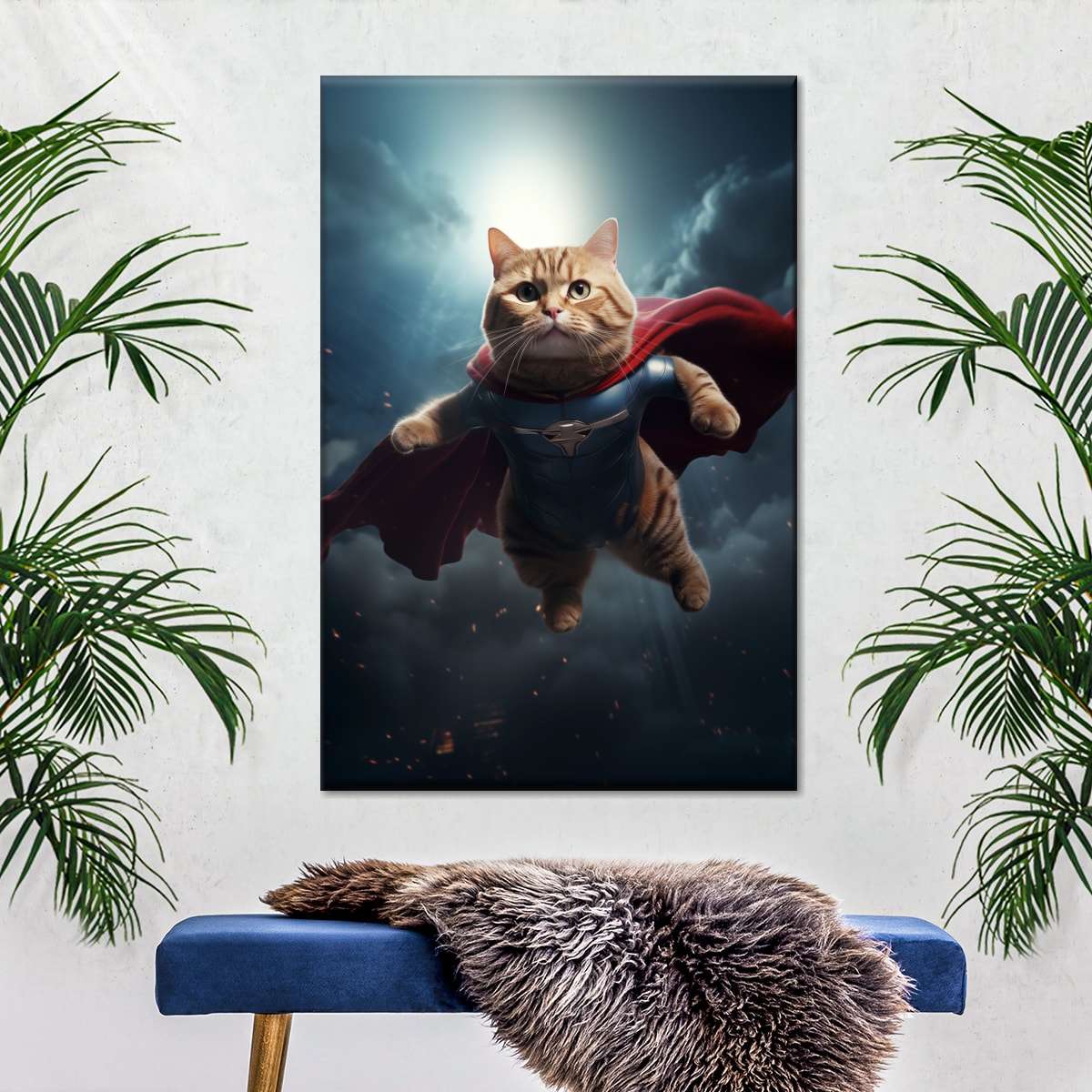 Frendorf | Hübsche Superman Katze Wandkunst