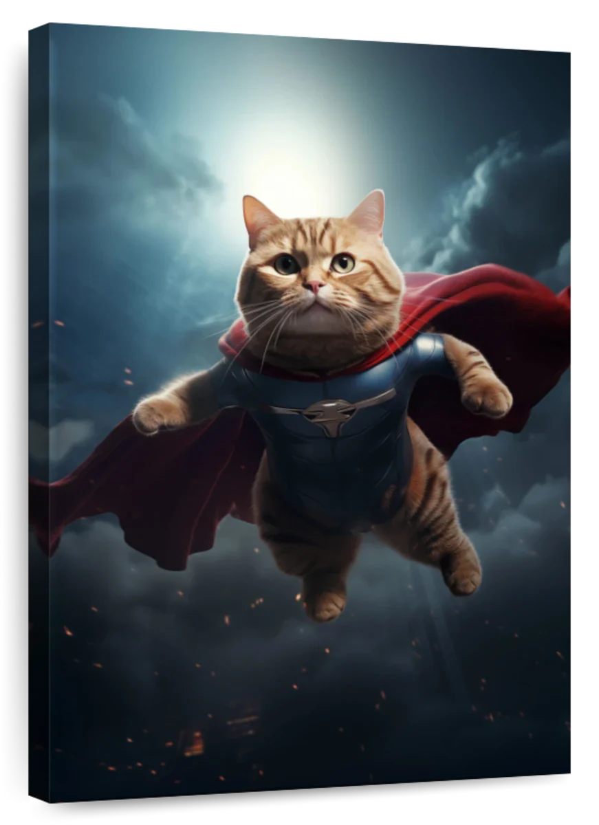 Frendorf | Hübsche Superman Katze Wandkunst