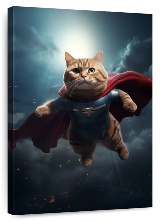 Frendorf | Hübsche Superman Katze Wandkunst