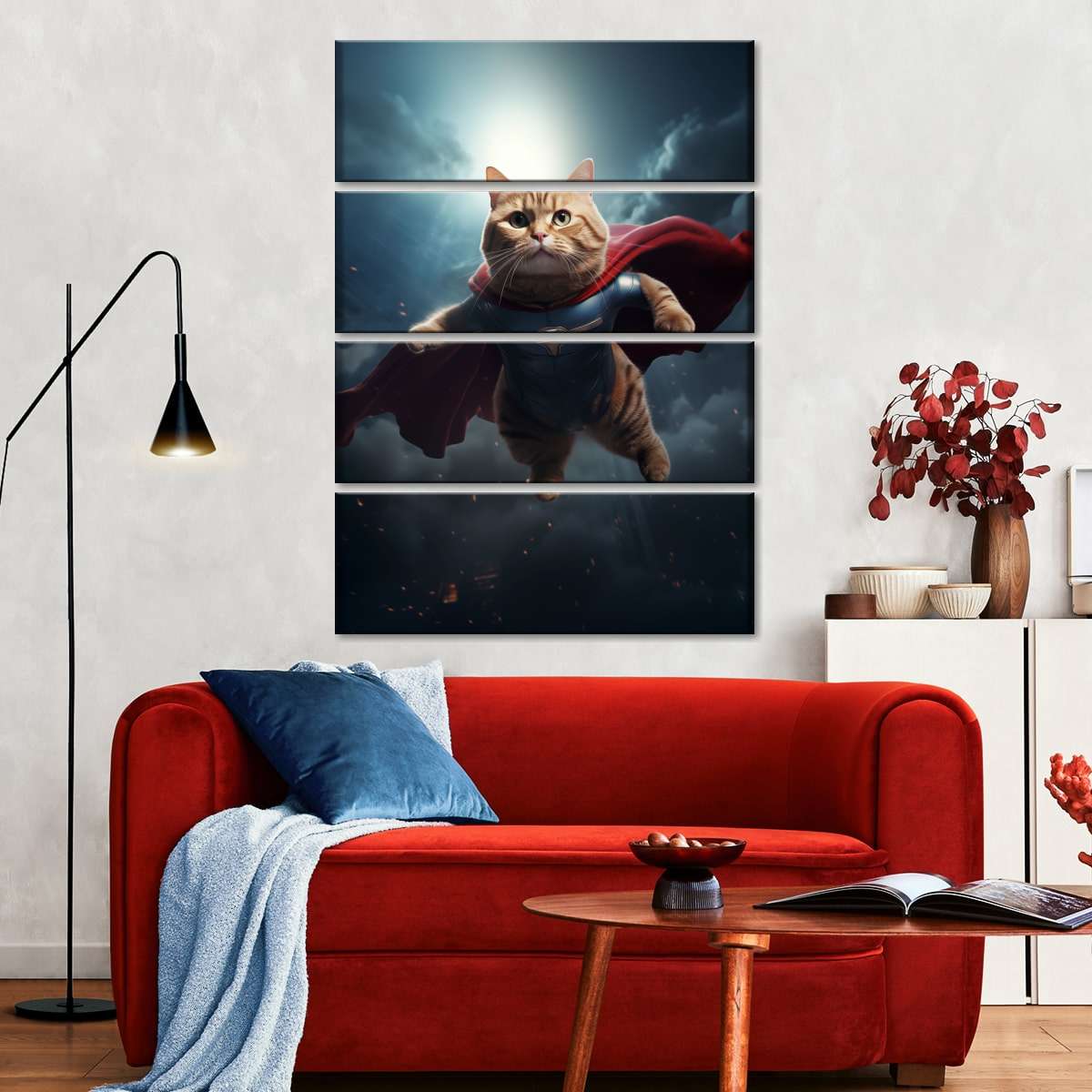 Frendorf | Hübsche Superman Katze Wandkunst