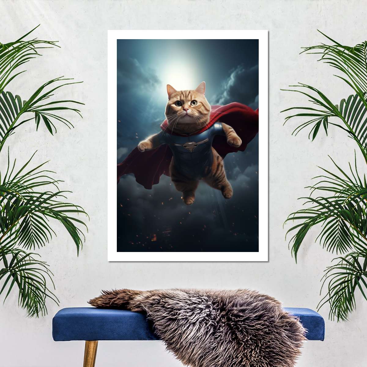 Frendorf | Hübsche Superman Katze Wandkunst