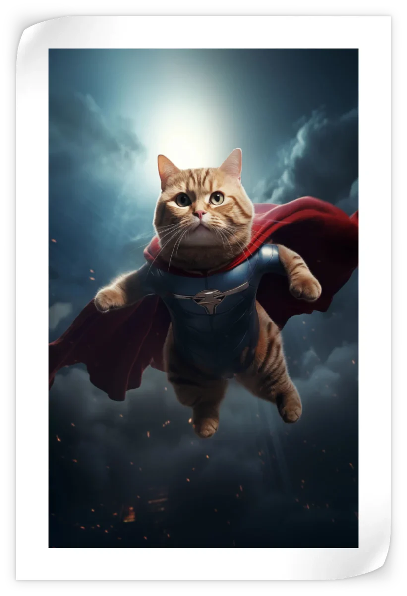 Frendorf | Hübsche Superman Katze Wandkunst