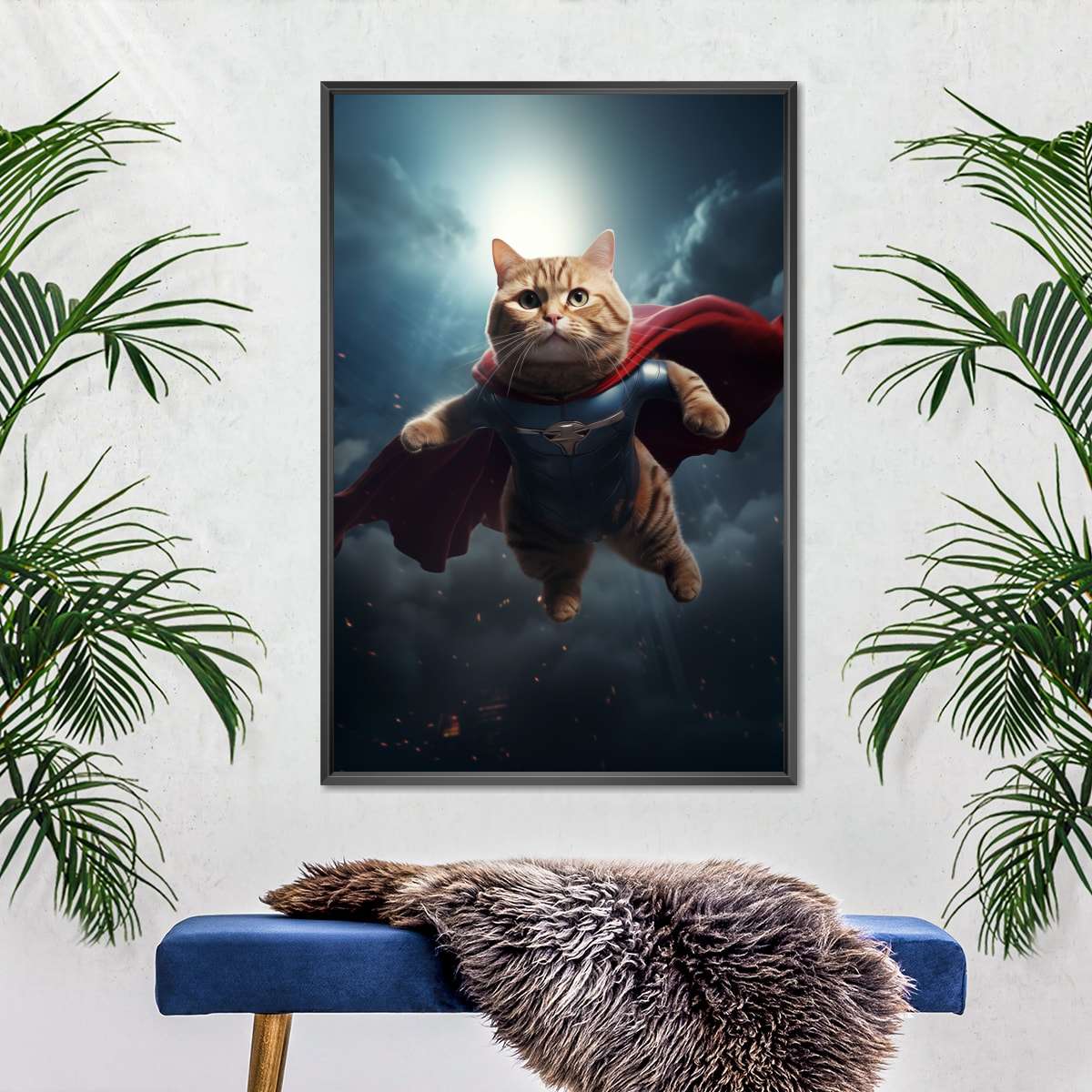 Frendorf | Hübsche Superman Katze Wandkunst