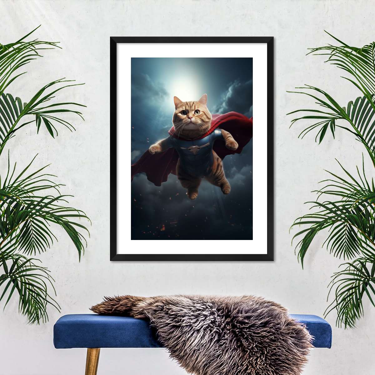 Frendorf | Hübsche Superman Katze Wandkunst