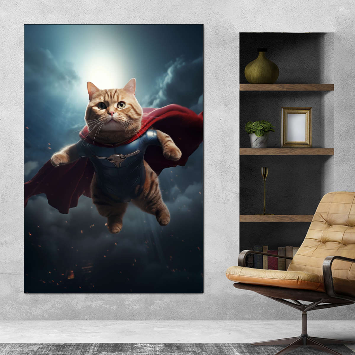 Frendorf | Hübsche Superman Katze Wandkunst