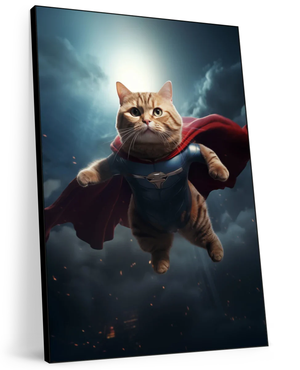 Frendorf | Hübsche Superman Katze Wandkunst