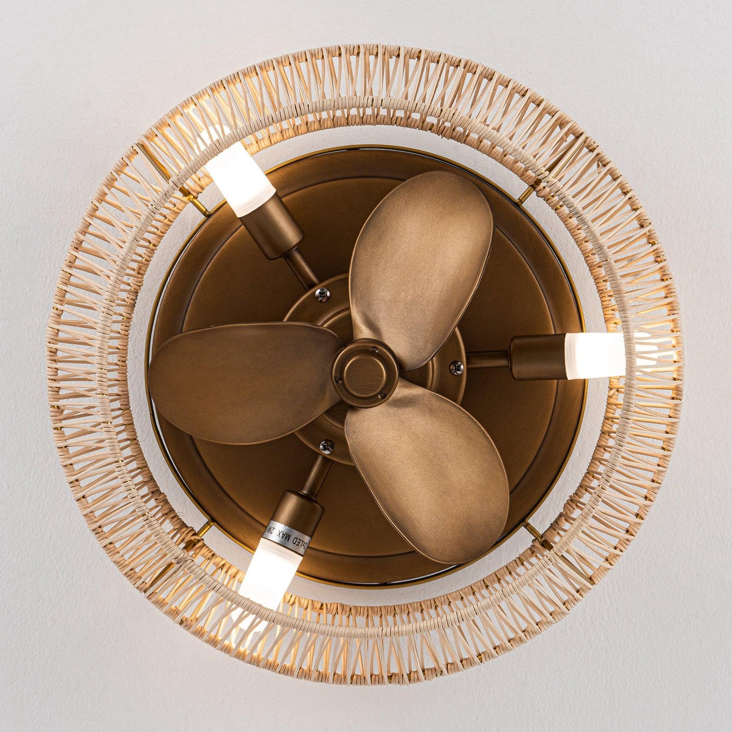 14" Farmhouse DC Motor Flush Mount Umkehrbarer Eisen-Deckenventilator mit LED-Beleuchtung und Fernbedienung