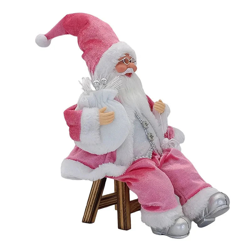 14'' Sitzender Weihnachtsmann Figuren Weihnachtsfiguren Dekorationen Hängende Weihnachtsbaum Ornamente Weihnachtsmann Puppe Spielzeug Sammlerstück 69HF