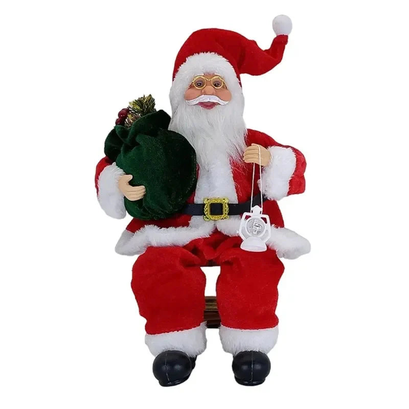 14'' Sitzender Weihnachtsmann Figuren Weihnachtsfiguren Dekorationen Hängende Weihnachtsbaum Ornamente Weihnachtsmann Puppe Spielzeug Sammlerstück 69HF