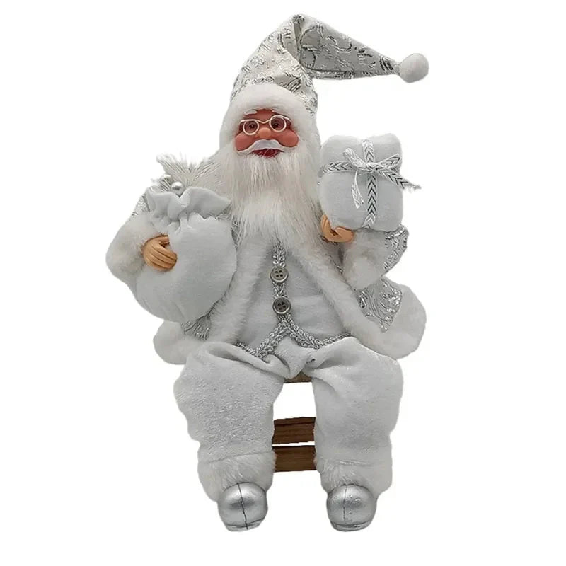 14'' Sitzender Weihnachtsmann Figuren Weihnachtsfiguren Dekorationen Hängende Weihnachtsbaum Ornamente Weihnachtsmann Puppe Spielzeug Sammlerstück 69HF