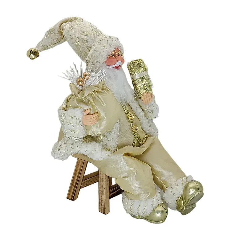 14'' Sitzender Weihnachtsmann Figuren Weihnachtsfiguren Dekorationen Hängende Weihnachtsbaum Ornamente Weihnachtsmann Puppe Spielzeug Sammlerstück 69HF