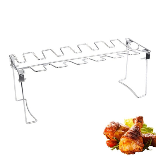 Frendorf | 14 Slots Edelstahl Grill Drumsticks Halter Smoker Ständer
