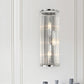 Frendorf | 3 Köpfe Halbzylinder Flush Wand Sconce Zeitgenössisch Klar Kristallrohrschirm Wandmontierte Leuchte