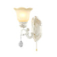 Frendorf | Witte Gehoekte Wandverlichting Traditionele Ivoor Glazen 1/2-Bulb Eetkamer Wandlamp Lichtarmatuur
