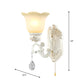 Frendorf | Witte Gehoekte Wandverlichting Traditionele Ivoor Glazen 1/2-Bulb Eetkamer Wandlamp Lichtarmatuur